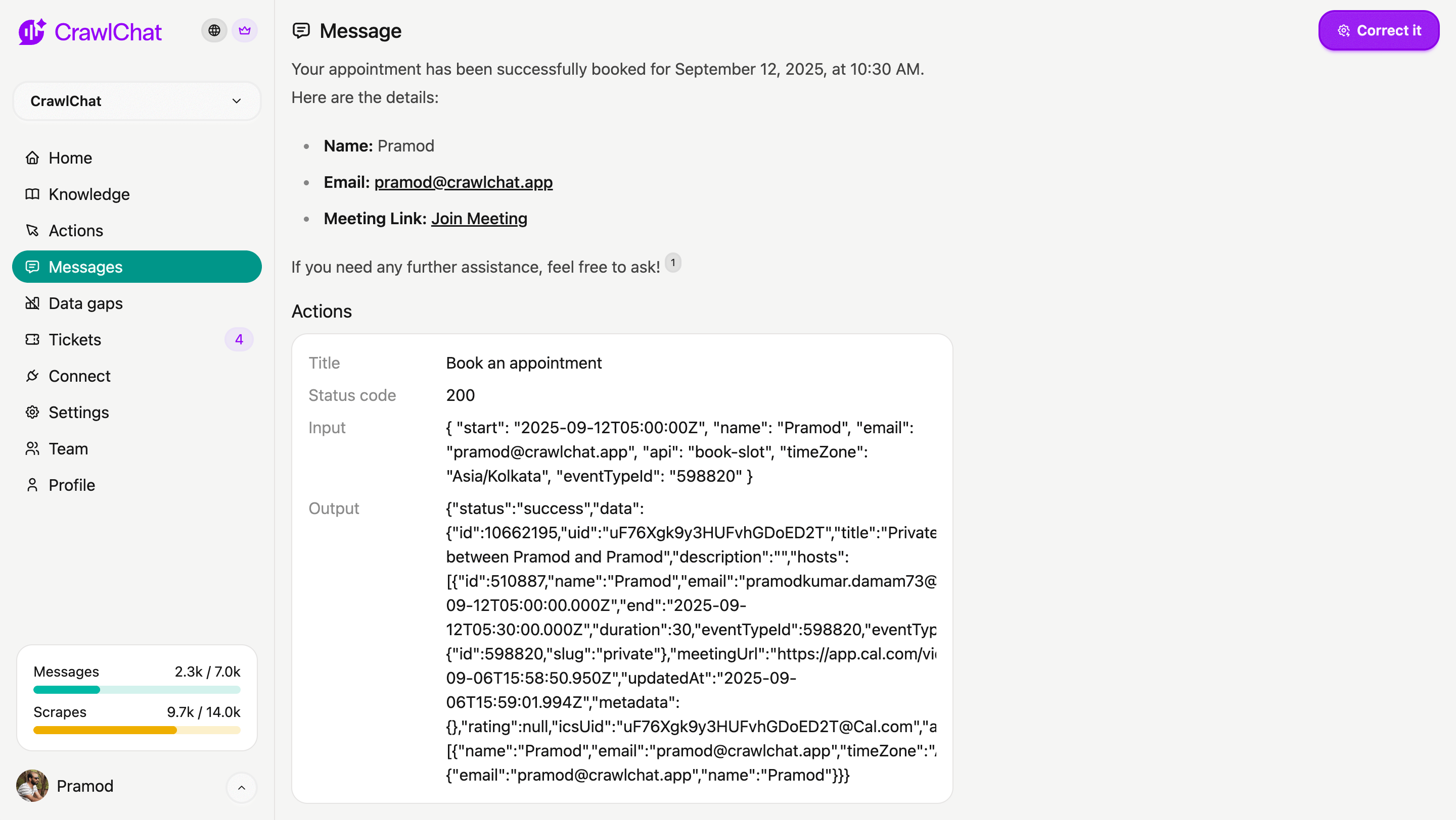 View action analytics