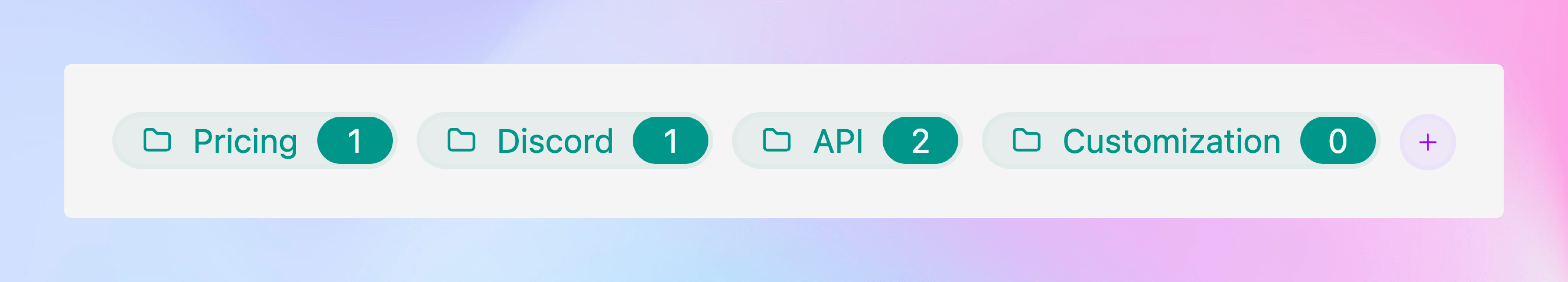 Categories on Home page
