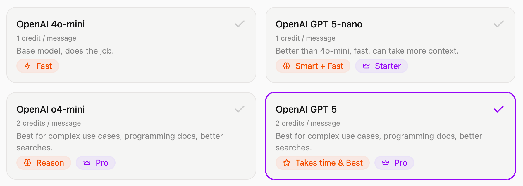 OpenAI GPT 5 models