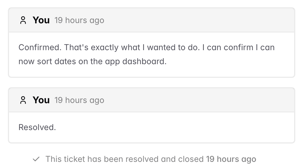 Resolve ticket
